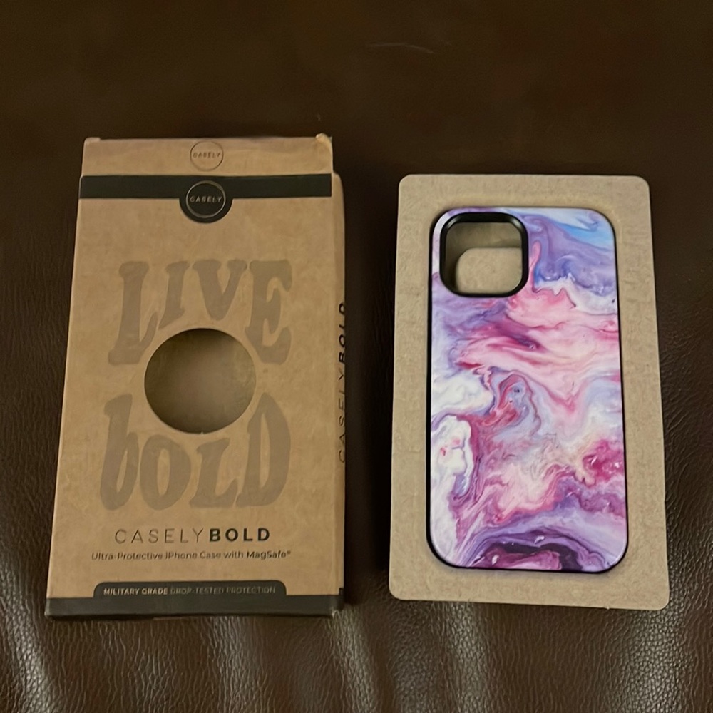 Casely Bold Case with MagSafe iPhone 12 Pro Max Tie Dying Over You Purple Marble